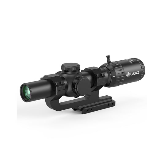 UUQ Aspire ED 1-6x24mm LPVO scope, suitable for various shooting scenarios, featuring 1-6x magnification and a 24mm objective lens diameter.