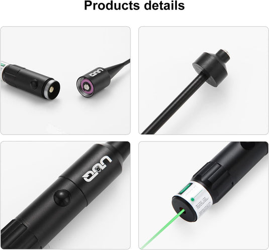 UUQ Bore Sight kit Red Laser Sight BoreSighter with Button Switch for 0.177 to 0.50 Caliber Rifles Handgun - UUQ Optics