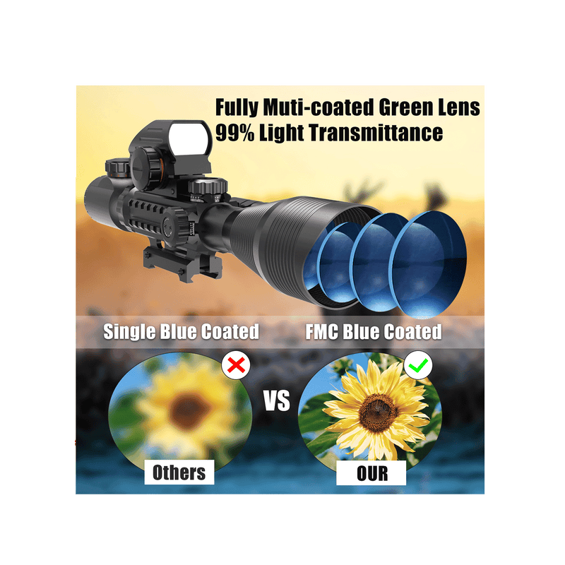 Load image into Gallery viewer, UUQ C4-12X50 Rifle Scope Dual Illuminated Reticle W/Laser Sight and Holographic Red Dot Reflex Sight - UUQ Optics