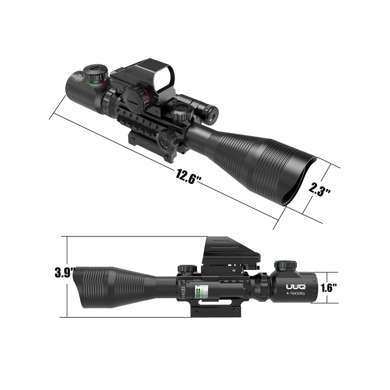 Load image into Gallery viewer, UUQ C4-12X50 Rifle Scope Dual Illuminated Reticle W/Laser Sight and Holographic Red Dot Reflex Sight - UUQ Optics