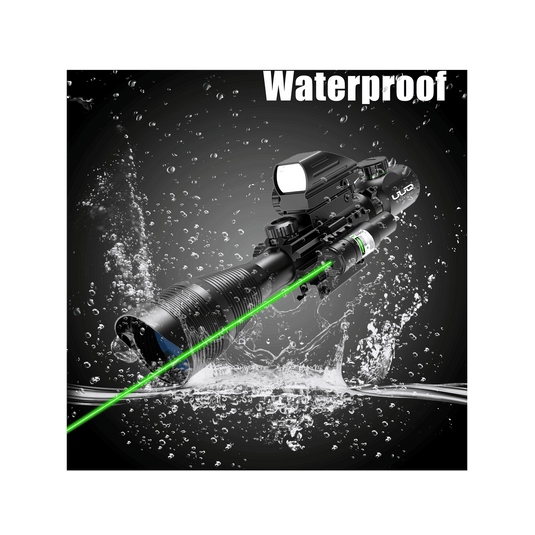 UUQ C4-12X50 Rifle Scope Dual Illuminated Reticle W/Laser Sight and Holographic Red Dot Reflex Sight - UUQ Optics