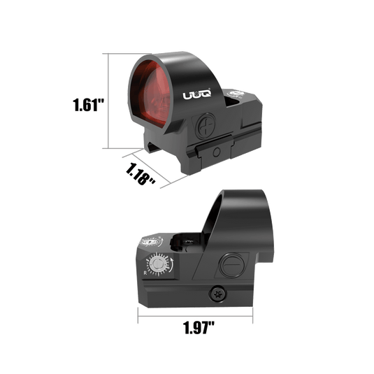 UUQ EagleC28 Shake Awake Red Dot Sight with Universal Mount - 2MOA, 1x26mm Lens, 10 Brightness Levels - UUQ Optics
