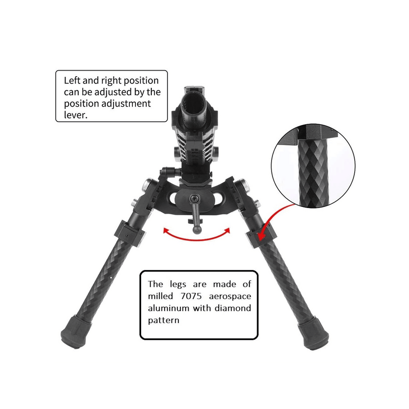 Load image into Gallery viewer, UUQ Heavy Duty Bipod – 8” to 12” Inch Tactical Rifle Adjustable Bipod,with Sling Stub Adapter Base, Additional Picatinny Rail Adapter - UUQ Optics