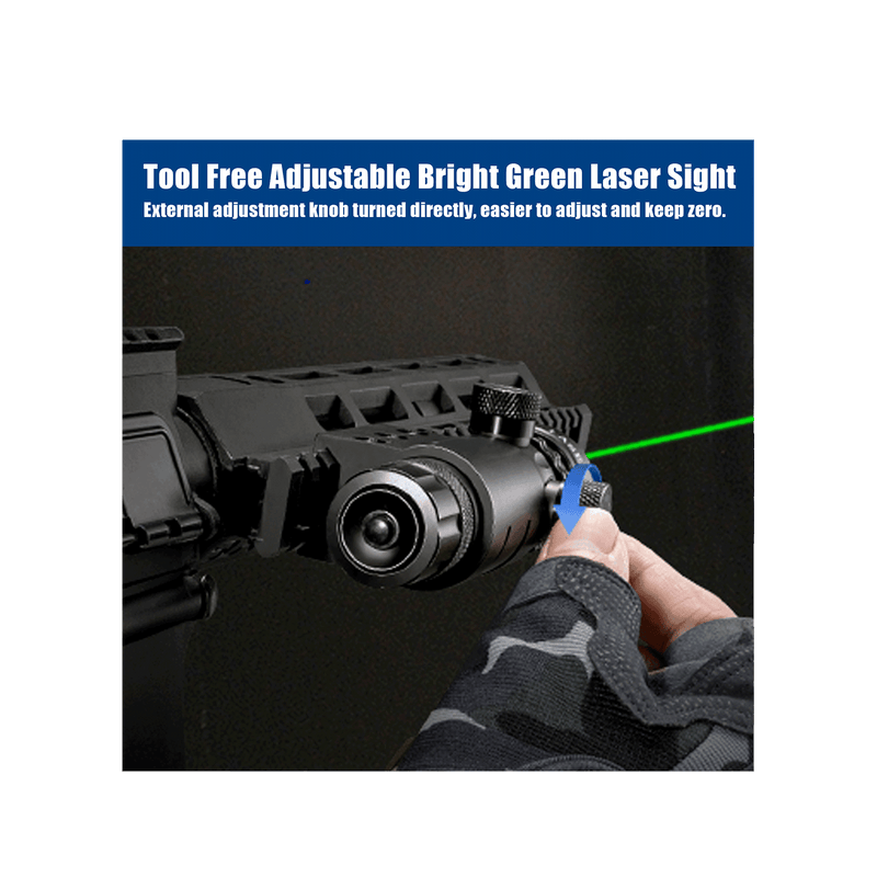 Load image into Gallery viewer, UUQ Hunting Gun Lasers - Military Grade Green Laser Sight for Rifle with 20mm Picatinny Mount & 1'' Ring Mount Adapter, Remote Pressure Switch,Battery Dot for Accurate and Reliable Performan - UUQ Optics