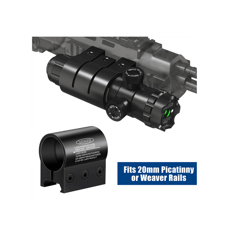 Load image into Gallery viewer, UUQ Hunting Gun Lasers - Military Grade Green Laser Sight for Rifle with 20mm Picatinny Mount & 1'' Ring Mount Adapter, Remote Pressure Switch,Battery Dot for Accurate and Reliable Performan - UUQ Optics