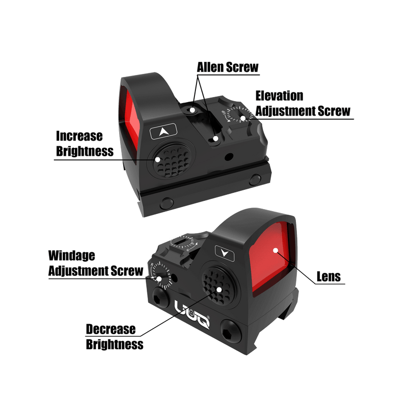 Load image into Gallery viewer, UUQ Mini Reflex Red Dot Sight Shake Awake Optic Sight for Rifles, Pistols and Shotguns 2MOA,12 Brightness Adjustment Red Dot Scope,HD1088 Suitable for RMR or 20mm Picatinny Rail - UUQ Optics