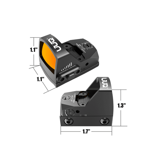 UUQ Mini Reflex Red Dot Sight for Rifles, Pistols and Shotguns 2MOA,7 Brightness Adjustments,(Suitable for RMR or 20mm Picatinny Rail) - UUQ Optics