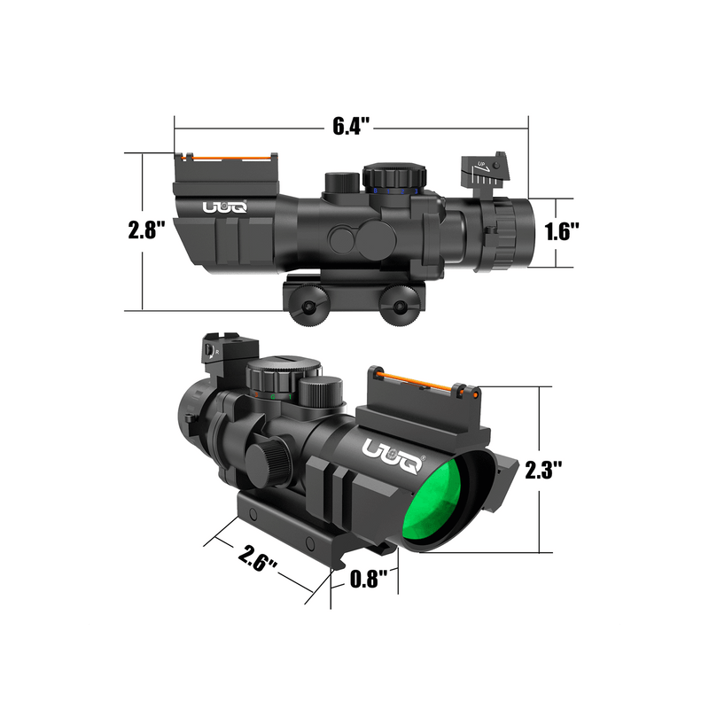 Load image into Gallery viewer, UUQ 4X32 Prism Scope with Fiber Optic Sight