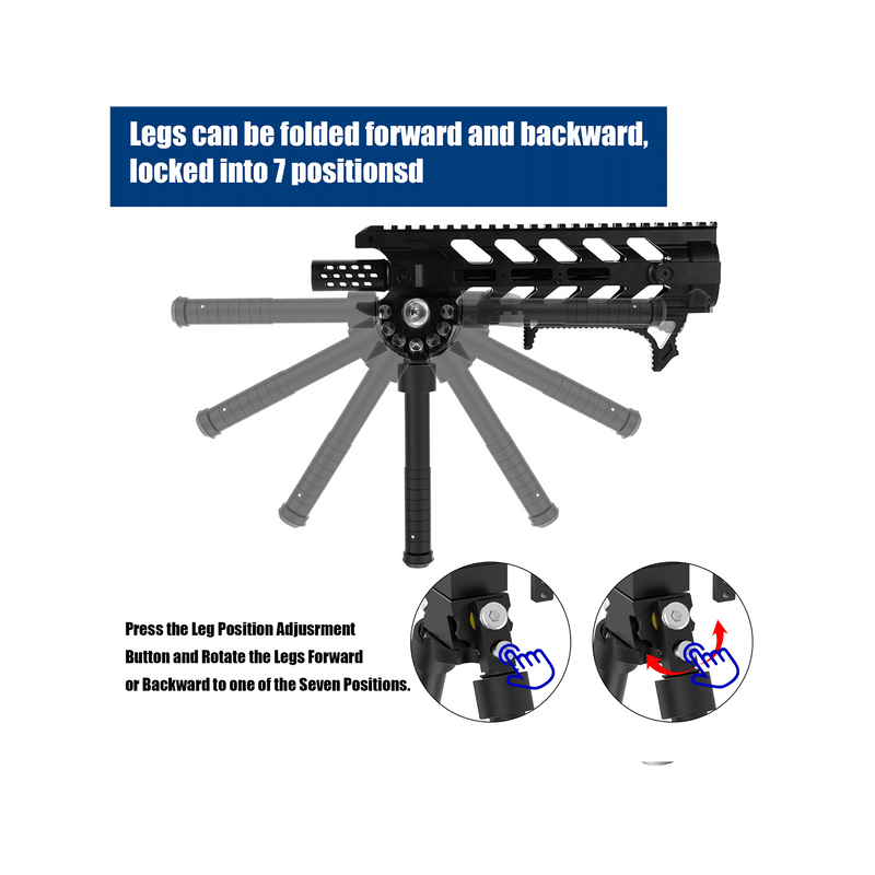 Load image into Gallery viewer, UUQ QV8 6-9 Inches Tactical Rifle Adjustable Bipod for Hunting and Shooting, Directly Attach to Sling Swivel Stud, w/Spike Feet - UUQ Optics