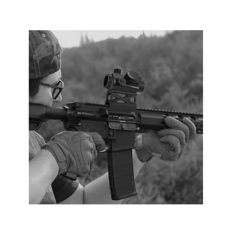 Load image into Gallery viewer, UUQ Shake Awake Red Dot Sight-1x20mm 2MOA 12Brightness Compact Rifle Scope with Absolute Cowitness Riser and Low Profile Mount,Flip Up Lens Covers.Low-Power Consumption Optics for Rlfles and - UUQ Optics