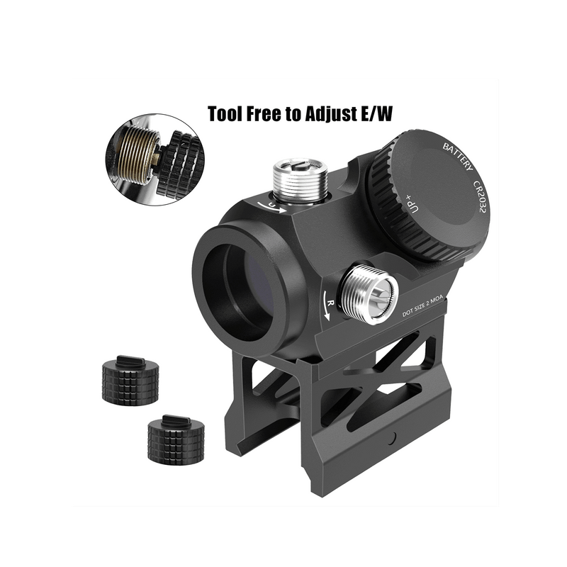 Load image into Gallery viewer, UUQ Shake Awake Red Dot Sight-1x20mm 2MOA 12Brightness Compact Rifle Scope with Absolute Cowitness Riser and Low Profile Mount,Flip Up Lens Covers.Low-Power Consumption Optics for Rlfles and - UUQ Optics