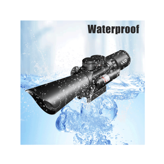 UUQ Tactical 3.5-10X40 Illuminated Red/Green Mil Dot Rifle Scope W/Red Laser Sight Fit 20mm Picatinny Rail - UUQ Optics