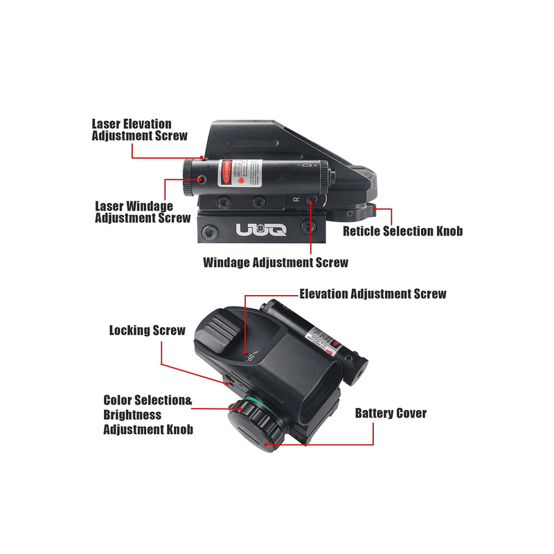 Load image into Gallery viewer, UUQ Tactical Holographic Red Green Reflex Scope Sight 4 Reticles - UUQ Optics