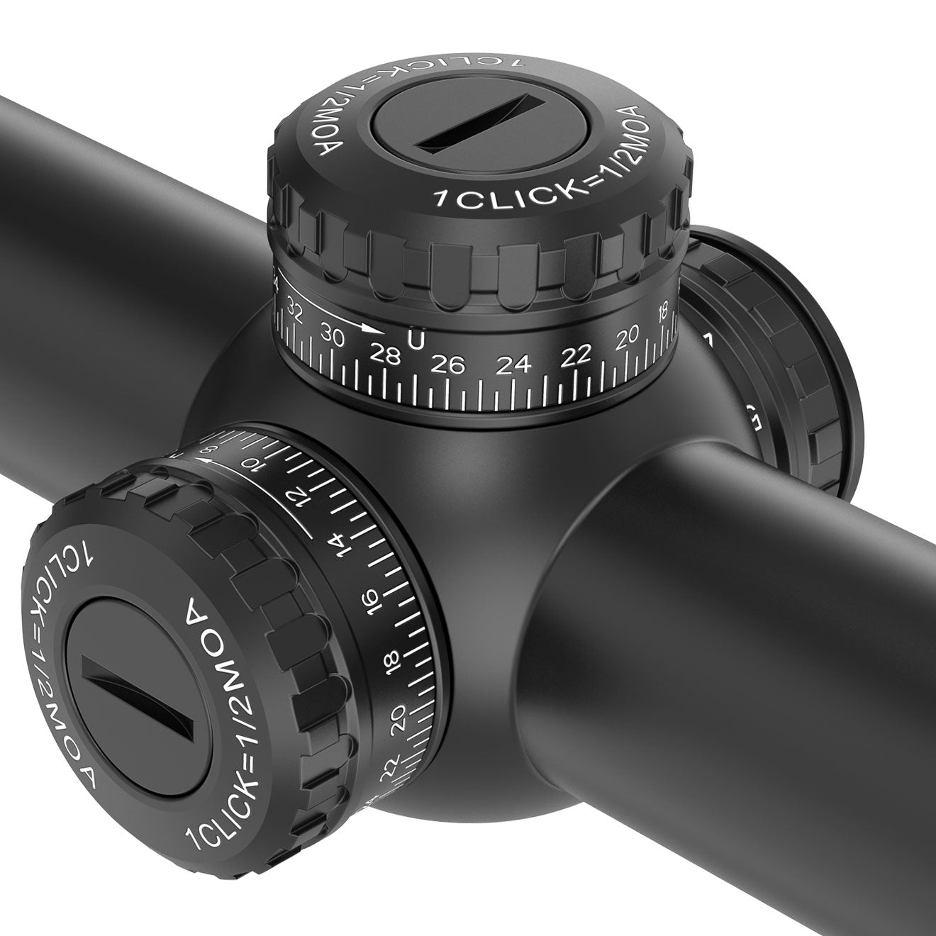 UUQ Leopard Speed Series LPVO scope with precision reset turret, can be quickly and precisely adjusted, MOA per click: 1/2.