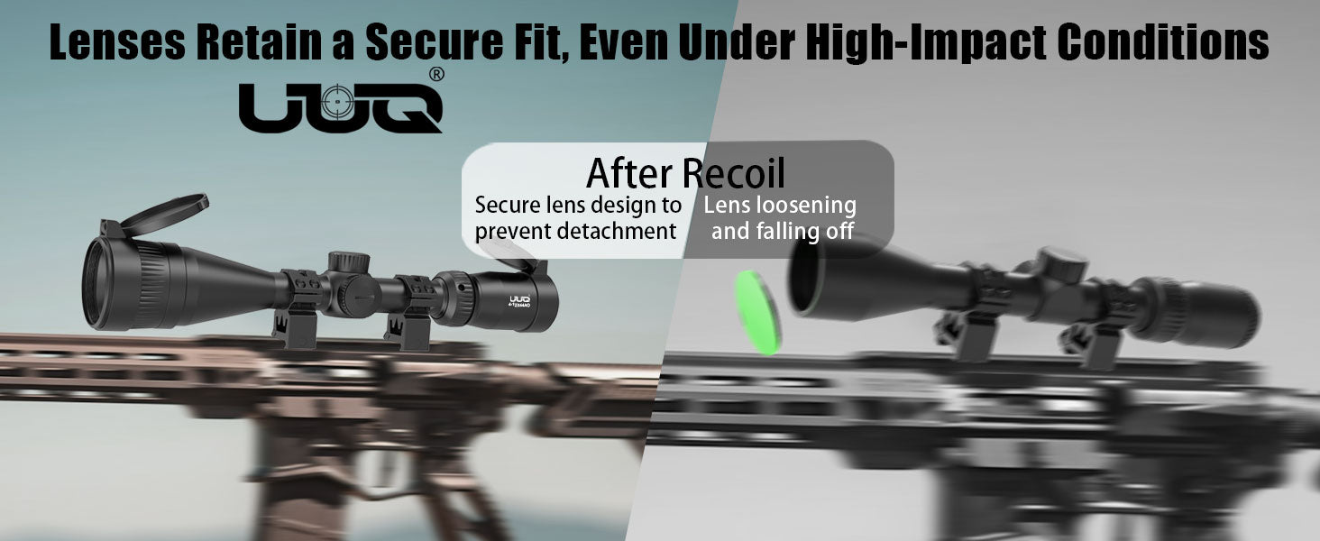 Lenses secure fit under high-impact conditions, secure lens design after recoil