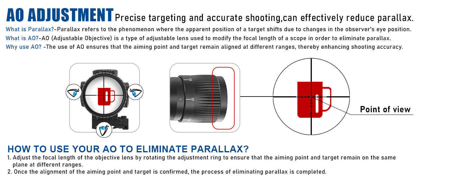 AO adjustment guide, eliminate parallax, enhance shooting accuracy