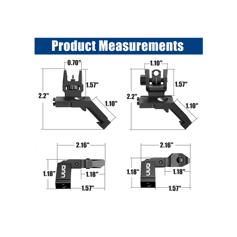 Load image into Gallery viewer, UUQ 45 Degree Offset Fiber Optic Iron Sights Tool-Free Adjustable
