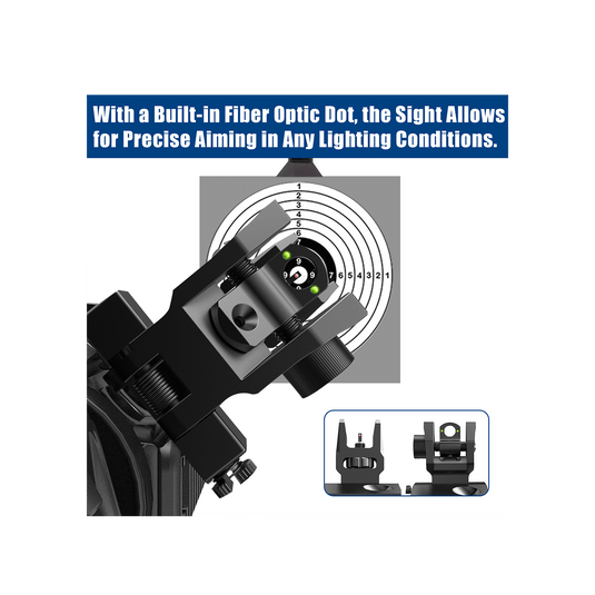 UUQ 45 Degree Offset Fiber Optic Iron Sights Tool-Free Adjustable