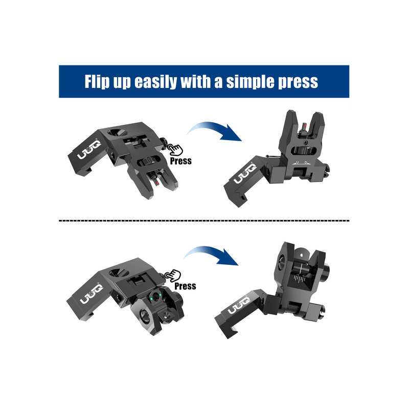 Load image into Gallery viewer, UUQ 45 Degree Offset Fiber Optic Iron Sights Tool-Free Adjustable
