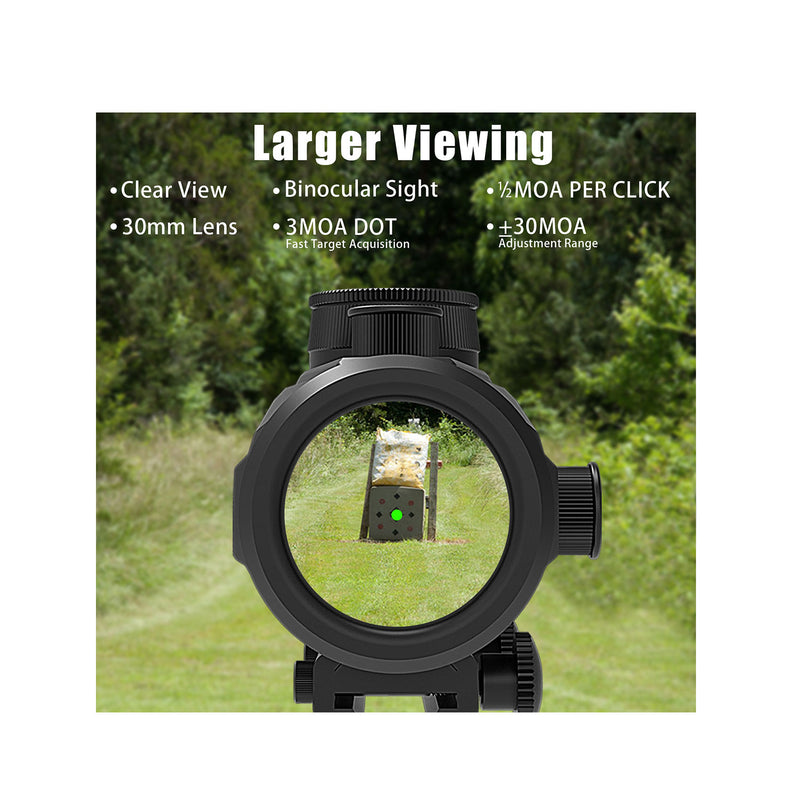 Load image into Gallery viewer, UUQ Tactical 1x30mm Reflex Green/Red/Blue 3 MOA Dot Sight,Fits 11/20mm Base Rifle Scope
