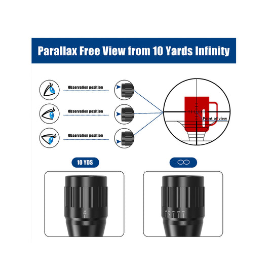 UUQ 3-9X32AO Rifle Scope，Red/Green Illumination,Front Parallax Adjustment, Rangefinder Reticle，Fits 20mm Free Mounts