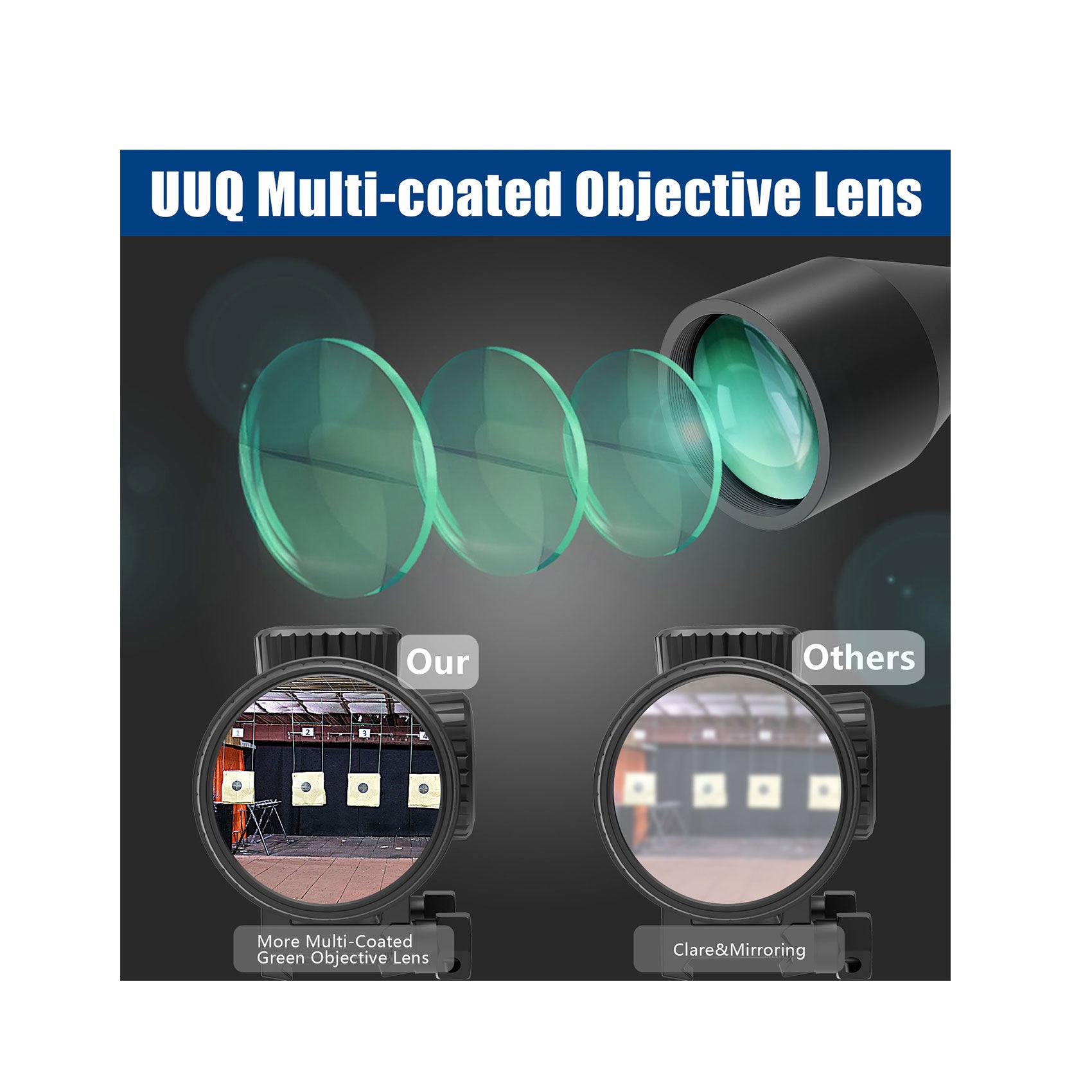Multi-coated objective lens provides a clearer view.