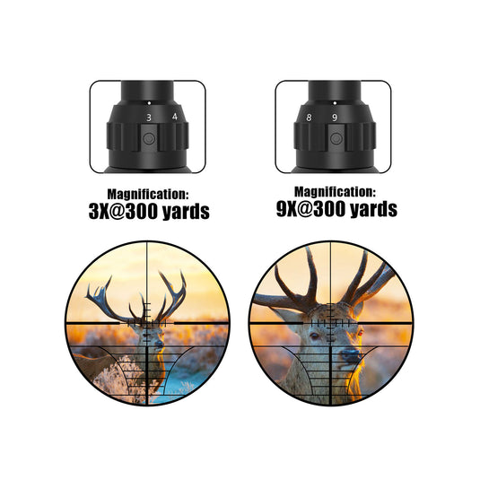 UUQ 3-9×40 Rifle Scope with Gun Laser