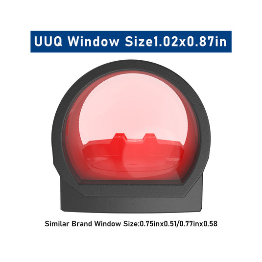 The window size of the UUQ EagleC28F is 1.02 x 0.87 inches, and the larger window helps you better capture your target.