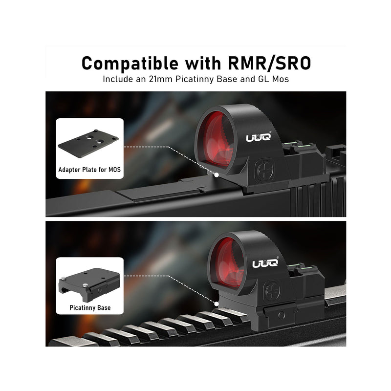 Load image into Gallery viewer, The UUQ EagleC28F is compatible with RMR/SRO and comes with two mounting plates for free.
