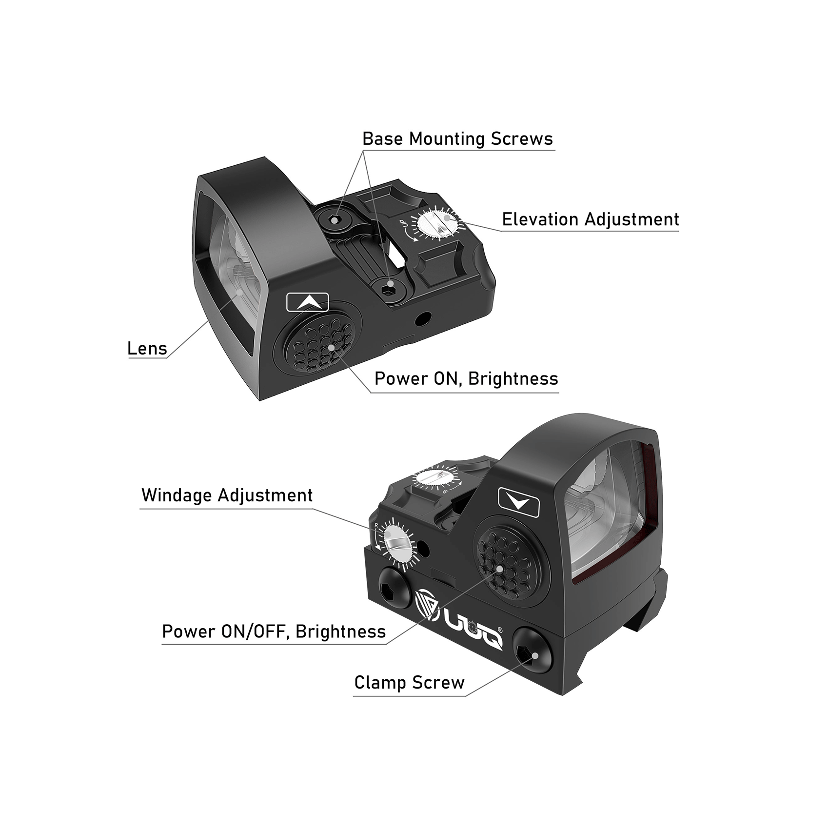 UUQ HD1088G Shake Awake Mini Reflex Green Dot Sight