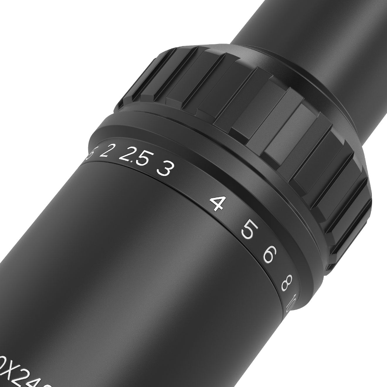 Magnification adjustment dial of UUQ Leopard Speed 1-6x24 SFP LPVO scope, 1-6x magnification