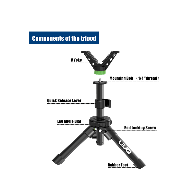 Load image into Gallery viewer, UUQ QV3 Rapid Shooting Rest Tripod-Removable 360° Rotate V Yoke Holder
