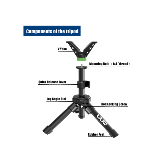 UUQ QV3 Rapid Shooting Rest Tripod-Removable 360° Rotate V Yoke Holder