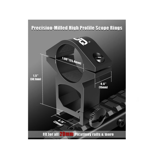 1-Inch High Profile Picatinny Scope Rings