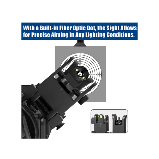 UUQ 45 Degree Offset Fiber Optic Iron Sights