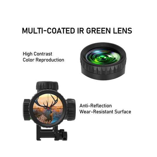 Multi-coated ir green lens,provides a clear view.