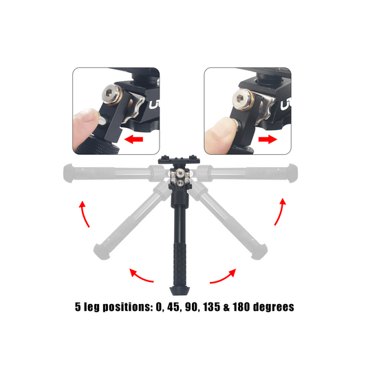 UUQ QV8 6-9 Inches Tactical Rifle Adjustable Bipod-Mount Base for Mlok Handguards, Directly Attach to M-Rail System(Integral Model)