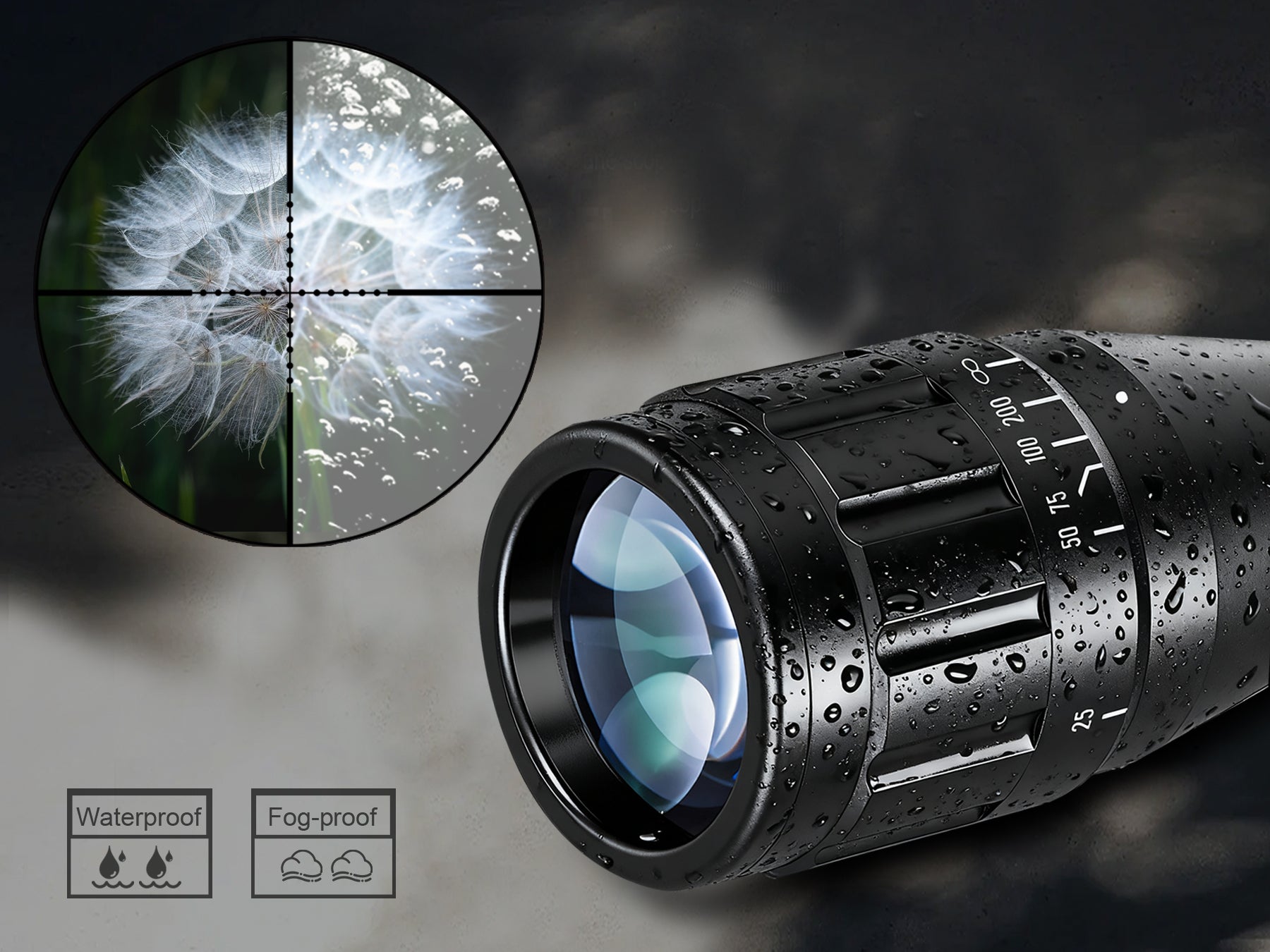 Waterproof and fog-proof scope, ideal for hunting and tactical training