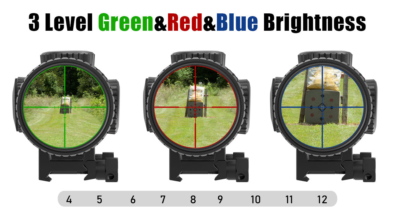 3-level brightness scope, red green blue illumination