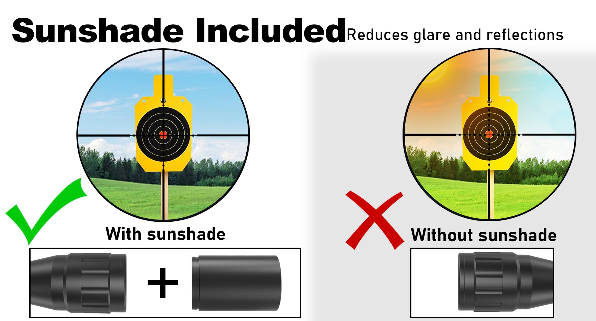 Scope sunshade effect comparison