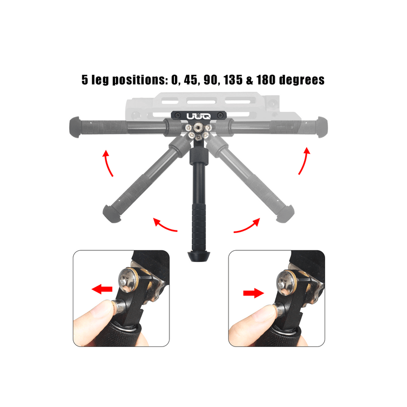 Load image into Gallery viewer, UUQ QV8 6-9 Inches Tactical Rifle Adjustable Bipod-Mount Base for Mlok Handguards, Directly Attach to M-Rail System(Split Model)
