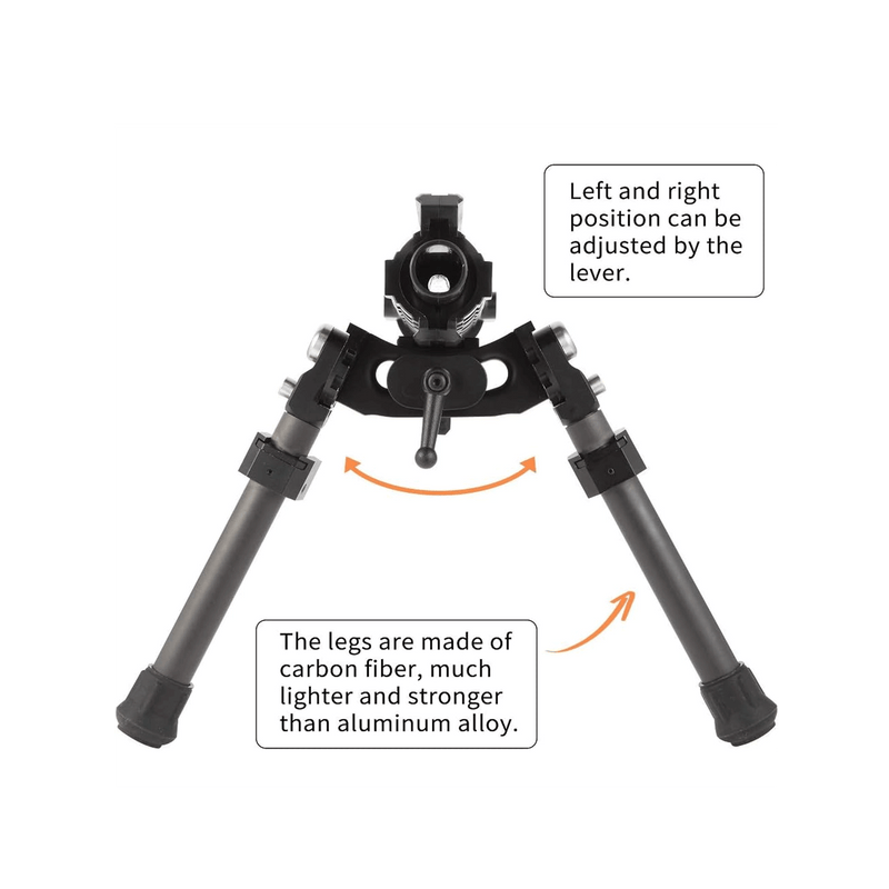 Load image into Gallery viewer, UUQ 8&quot; - 12&quot; Heavy Duty Carbon Fibre Adjustable Tactical Rifle Bipods(Normal Screw)
