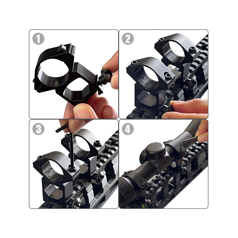 Load image into Gallery viewer, 1-Inch High Profile Picatinny Scope Rings
