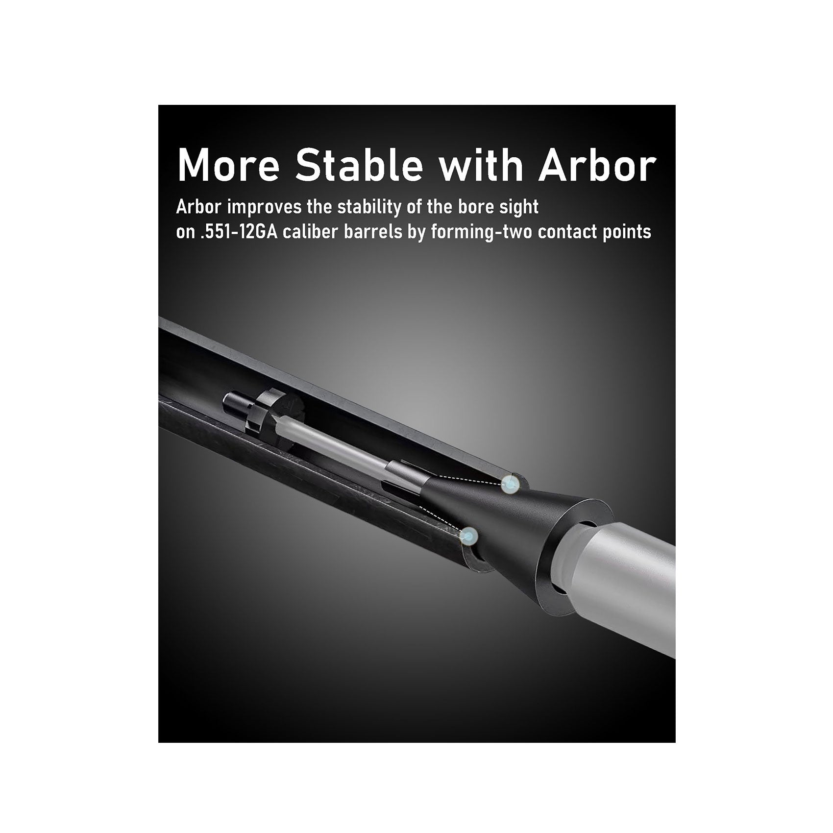 Laser bore sighter with arbor for improved stability
