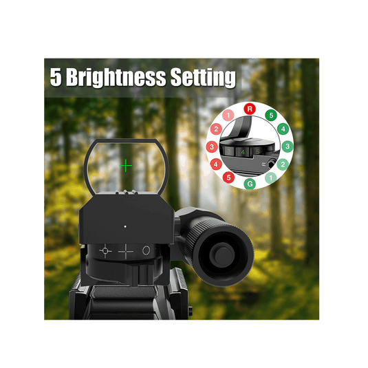 UUQ 1X22X33 Reflex Red Dot Sight - 4 Reticle Red & Green Dot Optics with Integrated Green Laser for 20mm Rail - UUQ Optics