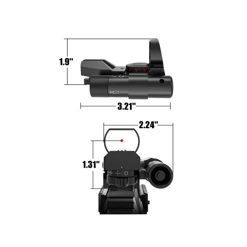 Load image into Gallery viewer, UUQ 1X22X33 Reflex Red Dot Sight - 4 Reticle Red &amp; Green Dot Optics with Integrated Green Laser for 20mm Rail - UUQ Optics
