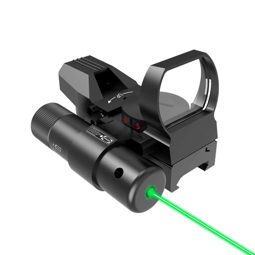 UUQ 1X22X33 Reflex Red Dot Sight - 4 Reticle Red & Green Dot Optics with Integrated Green Laser for 20mm Rail - UUQ Optics