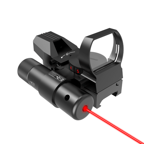 UUQ 1X22X33 Reflex Red Dot Sight - 4 Reticle Red & Green Dot Optics with Integrated Red Laser for 20mm Rail - UUQ Optics