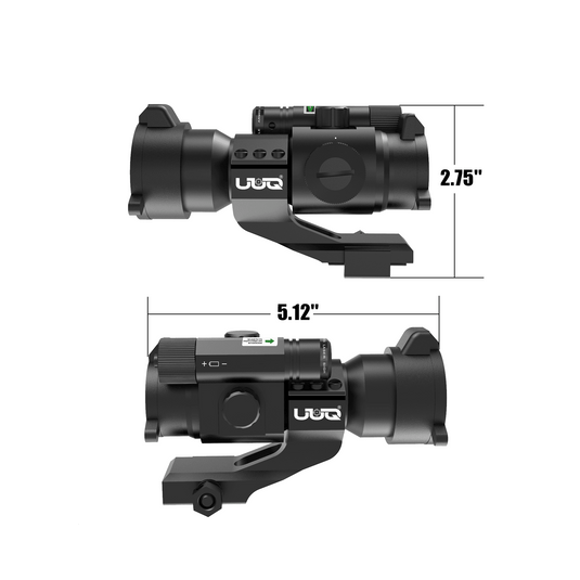 UUQ 1X30 4 MOA Green Red Dot Sight with Green Laser, Picatinny Cantilever PEPR Mount - UUQ Optics