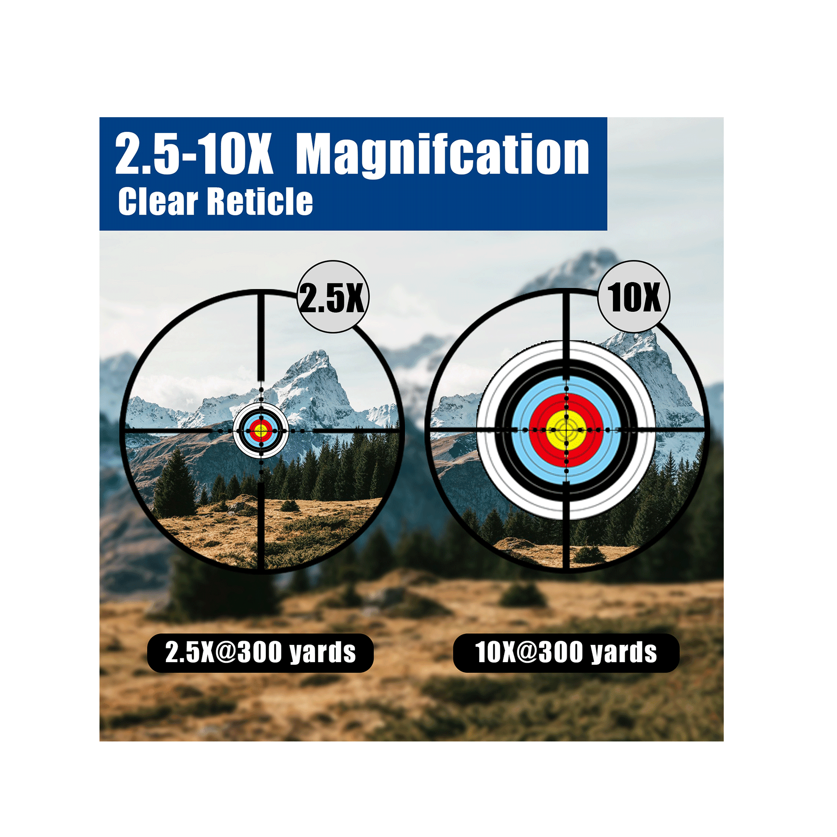 UUQ 2.5-10x40EG Green Laser Rifle Scope with Red/Green Illuminated Mil-dot - Green Lens Color, Tactical Scope for Gun Air Hunting Rifles, Includes Free 20mm Mount - UUQ Optics